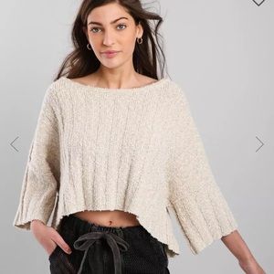 Free People Good Day sweater in cream/grey